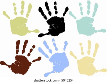 Set of colorful hand prints