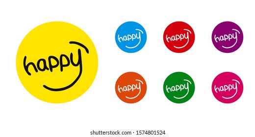 Set of colorful happy face : vector file