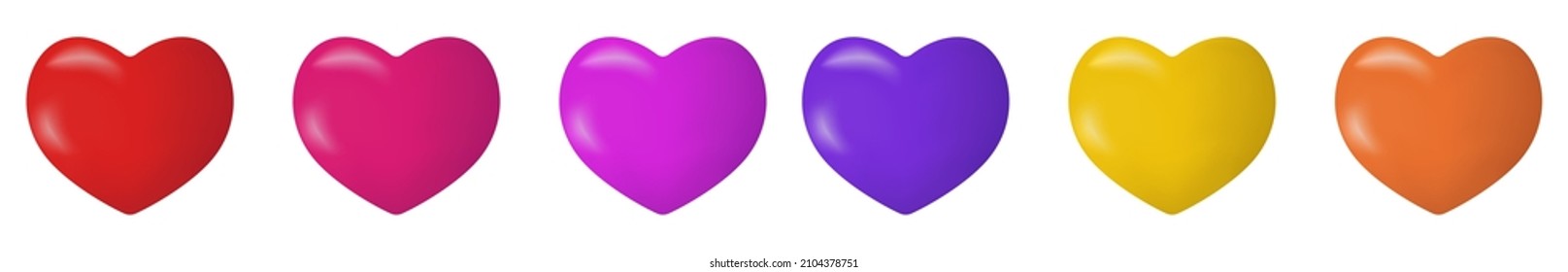 Colorido corazón. Ilustración vectorial 3D