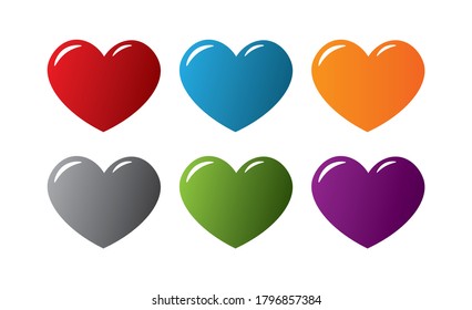 Four Color Vector Hearts Icon Stock Vector (Royalty Free) 92449351