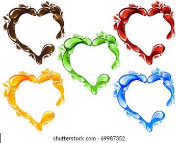 Set of colorful hearts