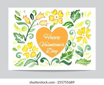 Set of colorful hearts. Watercolor vector illustration.