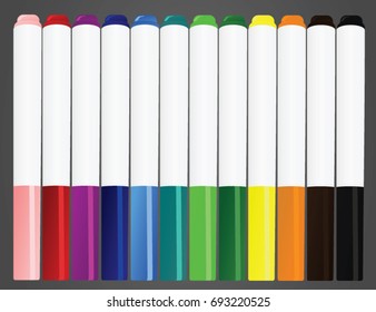 Set of colorful highlighters. vector illustration