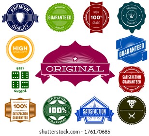Set of colorful hipsters vintage premium labels