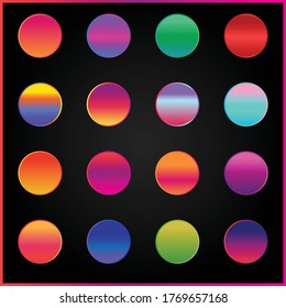 Set of colorful holographic gradients.