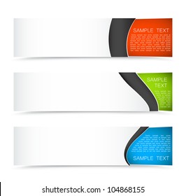 Set of colorful horizontal banners on a light background