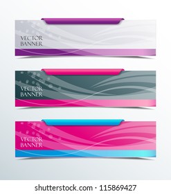 Set of colorful horizontal banners on a light background