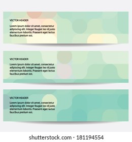 Set of colorful horizontal banners on a light background (vector illustration)