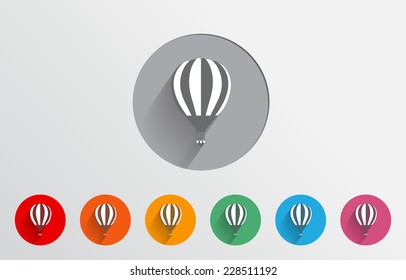 Set of colorful hot air ballon icons