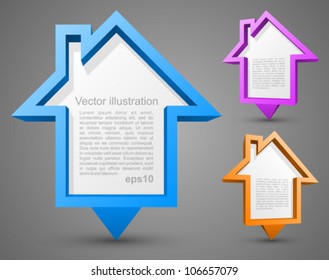 Set of colorful house pointers.