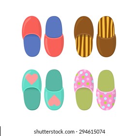 Set of colorful house slippers