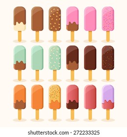 Set of Colorful Ice-cream : Vector Illustration