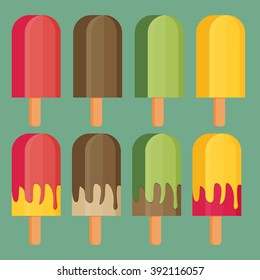 Set of Colorful Ice-cream. Vector Illustration