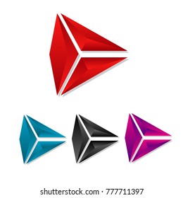 set of colorful icon 3d arrow next logo sign illustration isolated background