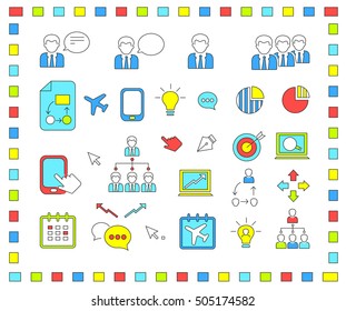 Set of colorful icons