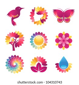 Set of colorful icons for cosmetics, spa, beauty