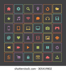 Set of colorful icons, flat design