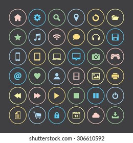Set of colorful icons, flat design