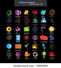 Set of colorful icons and graphics