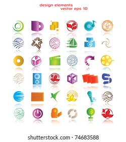 Set of colorful icons and graphics