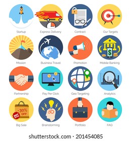 Set of colorful icons. Vector illustration
