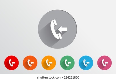 Set of colorful incoming calls icons