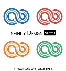 Set of colorful infinity symbol