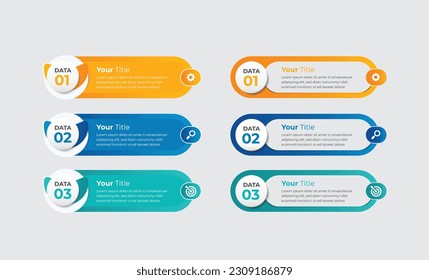 A set of colorful Infographic design template with 3 steps