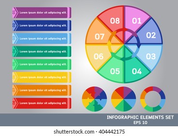 Set of colorful infographic element circle vector illustration