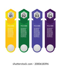 Set of colorful infographic element design vector isolated on white background