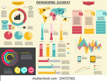 set of colorful infographic element vector 