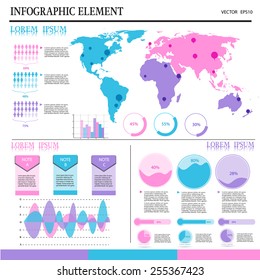 set of colorful infographic element-vector