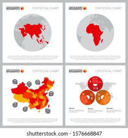 Set of colorful infographic layout can be used for web design, presentation slide, analytic reports. Business and marketing concept with map diagrams