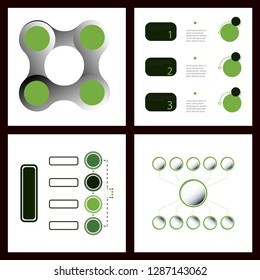 Set of Colorful Infographic process chart and arrows with step up options. Vector template