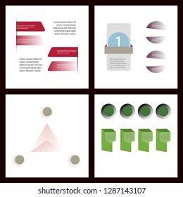 Set of Colorful Infographic process chart and arrows with step up options. Vector template