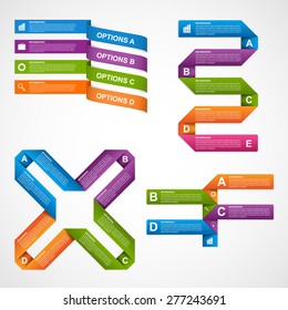 Set colorful infographics design elements. Vector illustration.