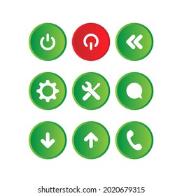 Set of colorful information button in flat style. Easy editable illustration.