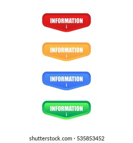 Set of Colorful Information Button. Isolated on white background.