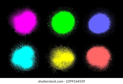 Conjunto de salpicaduras de tinta coloridas.Banners de salpicaduras redondas.Vector.