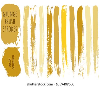 Set of colorful ink vector stains. Grunge brush collection isolated on white