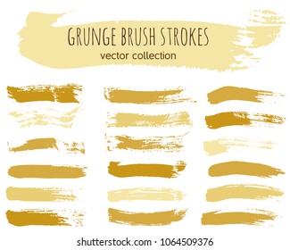 Set of colorful ink vector stains. Grunge brush collection isolated on white