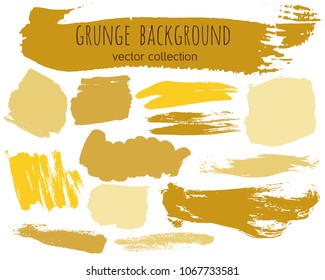 Set of colorful ink vector stains. Grunge brush collection isolated on white