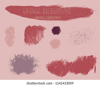 Set of colorful ink vector stains. Grunge brush collection