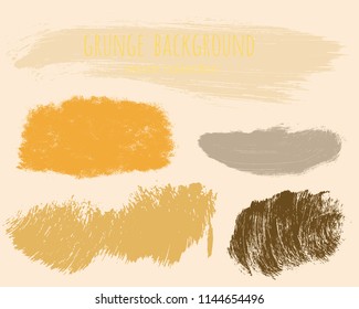 Set of colorful ink vector stains. Grunge brush collection