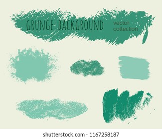 Set of colorful ink vector stains. Grunge brush collection