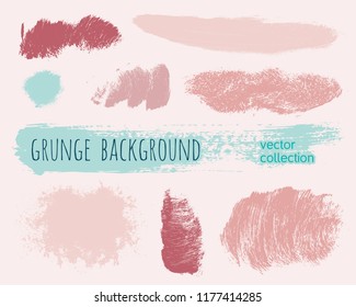 Conjunto de coloridas manchas vectoriales de tinta. Colección de brochas gruesas