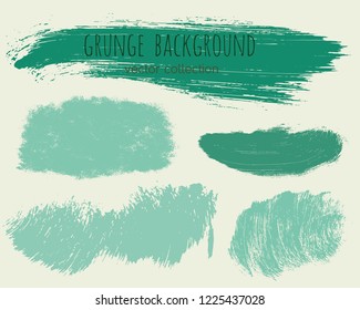 Set of colorful ink vector stains. Grunge brush collection