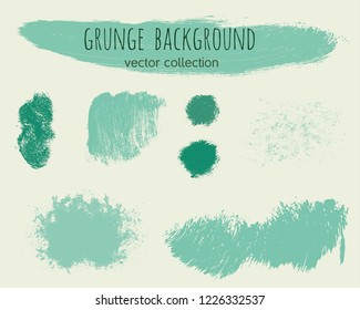 Set of colorful ink vector stains. Grunge brush collection