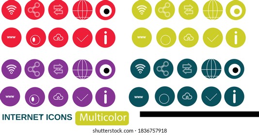 Set of colorful Internet Icons | Multicolor icons 