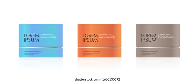 set colorful jars for cosmetic cream realistic packages collection beauty spa products natural cosmetology skincare packaging branding skin treatment concept horizontal vector illustration